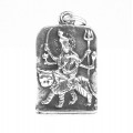 veche amuleta hindusa " Durga ". argint. British Raj cca 1945